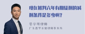 现在被判六年有期徒刑的减刑条件是多少啊？