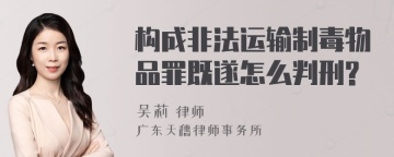 构成非法运输制毒物品罪既遂怎么判刑?