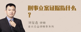 刑事立案证据指什么？