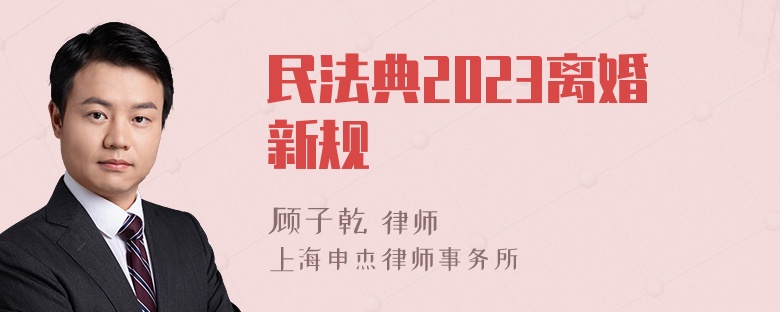 民法典2023离婚新规