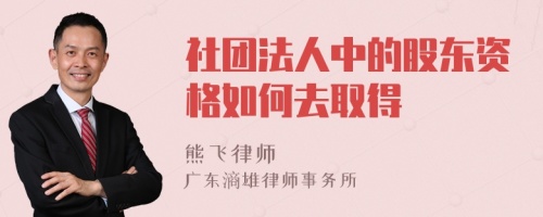 社团法人中的股东资格如何去取得