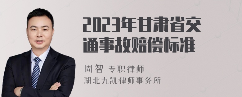 2023年甘肃省交通事故赔偿标准