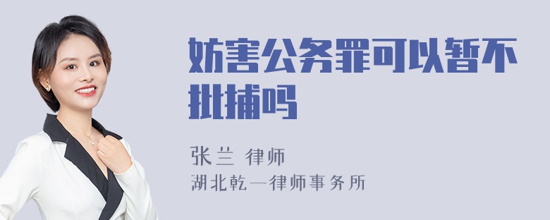 妨害公务罪可以暂不批捕吗