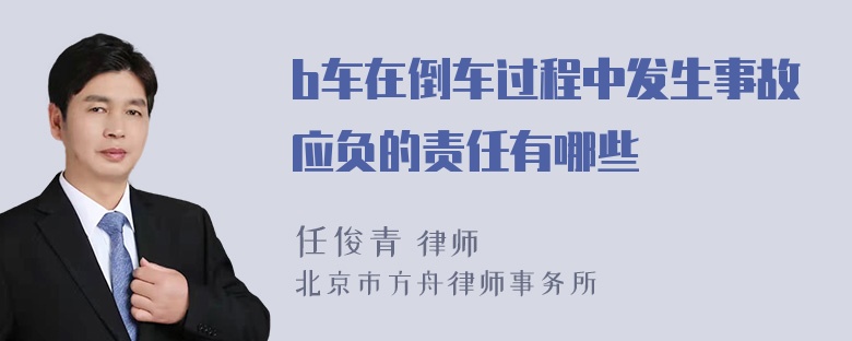 b车在倒车过程中发生事故应负的责任有哪些