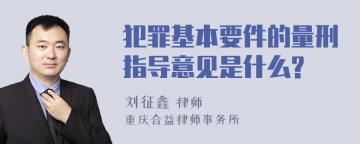 犯罪基本要件的量刑指导意见是什么?