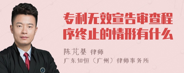 专利无效宣告审查程序终止的情形有什么