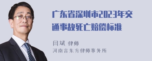 广东省深圳市2023年交通事故死亡赔偿标准