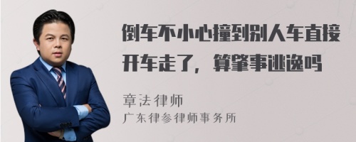 倒车不小心撞到别人车直接开车走了，算肇事逃逸吗