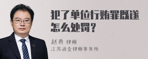 犯了单位行贿罪既遂怎么处罚？