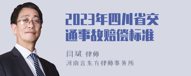 2023年四川省交通事故赔偿标准