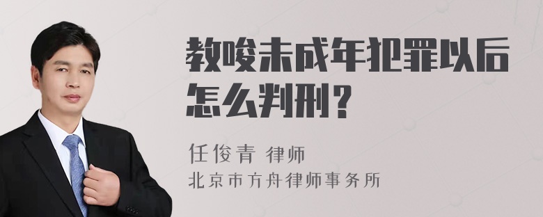 教唆未成年犯罪以后怎么判刑？