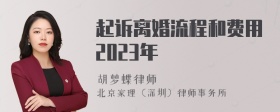 起诉离婚流程和费用2023年