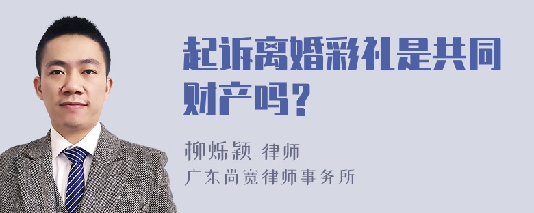 起诉离婚彩礼是共同财产吗？