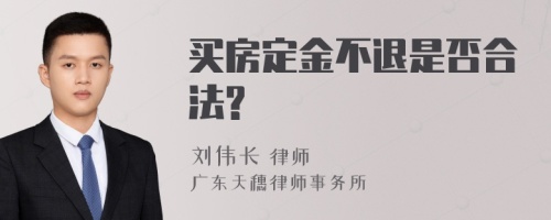 买房定金不退是否合法?