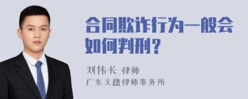 合同欺诈行为一般会如何判刑？