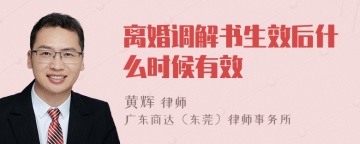 离婚调解书生效后什么时候有效