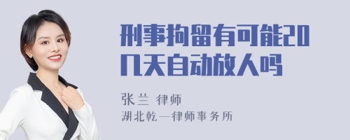 刑事拘留有可能20几天自动放人吗