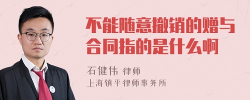 不能随意撤销的赠与合同指的是什么啊