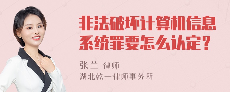 非法破坏计算机信息系统罪要怎么认定？