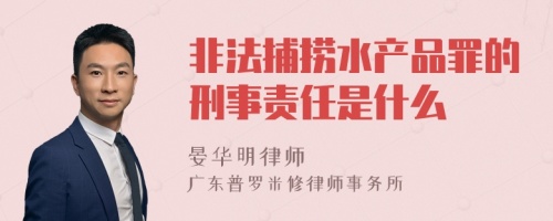 非法捕捞水产品罪的刑事责任是什么