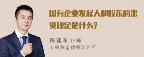 国有企业发起人和股东的出资规定是什么?