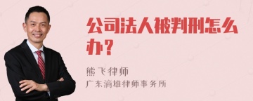 公司法人被判刑怎么办？