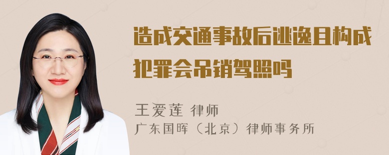 造成交通事故后逃逸且构成犯罪会吊销驾照吗