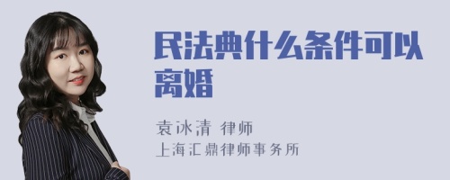 民法典什么条件可以离婚