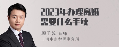 2023年办理离婚需要什么手续