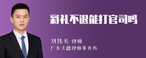 彩礼不退能打官司吗