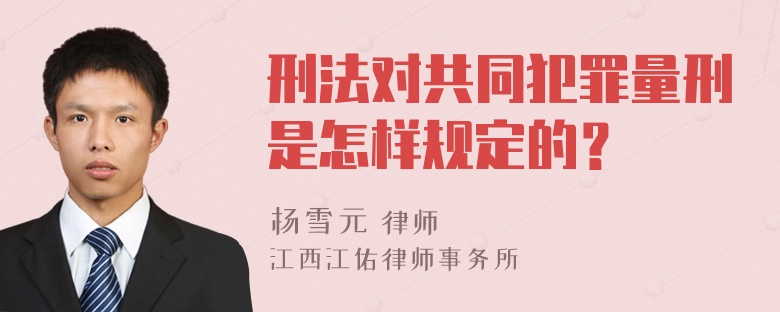 刑法对共同犯罪量刑是怎样规定的？