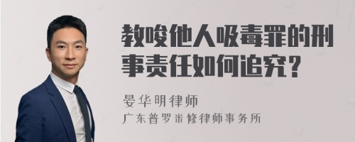 教唆他人吸毒罪的刑事责任如何追究？