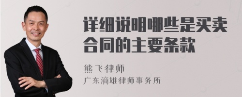 详细说明哪些是买卖合同的主要条款