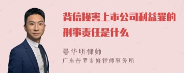 背信损害上市公司利益罪的刑事责任是什么