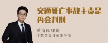 交通死亡事故主责是否会判刑