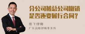 分公司被总公司撤销是否还要履行合同？