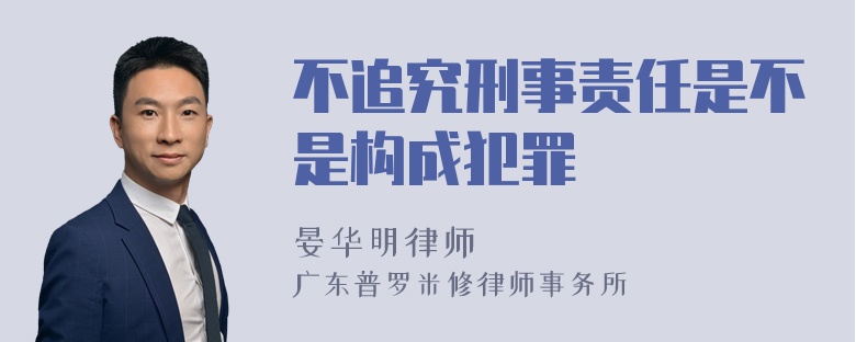 不追究刑事责任是不是构成犯罪