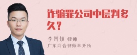 诈骗罪公司中层判多久？