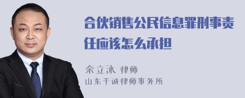 合伙销售公民信息罪刑事责任应该怎么承担