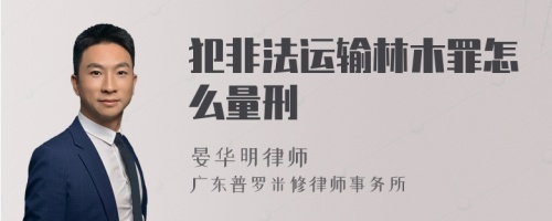 犯非法运输林木罪怎么量刑