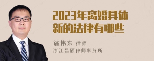 2023年离婚具体新的法律有哪些