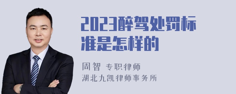 2023醉驾处罚标准是怎样的