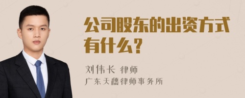 公司股东的出资方式有什么？