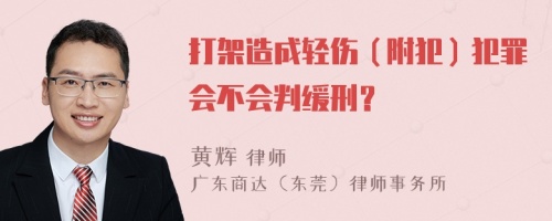 打架造成轻伤（附犯）犯罪会不会判缓刑？