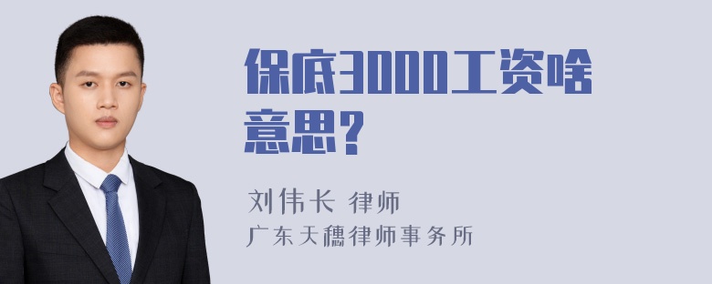 保底3000工资啥意思?