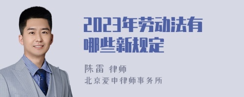 2023年劳动法有哪些新规定