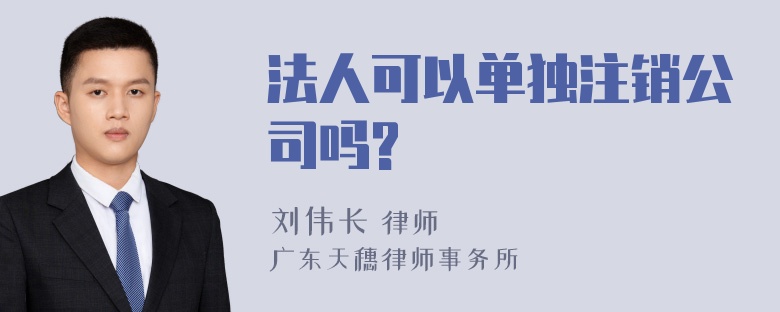 法人可以单独注销公司吗?