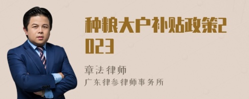 种粮大户补贴政策2023