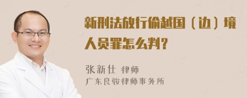 新刑法放行偷越国（边）境人员罪怎么判？