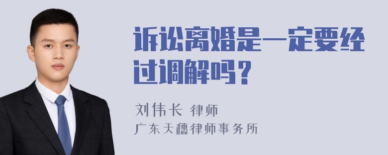 诉讼离婚是一定要经过调解吗？